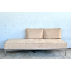 Daybed im Vintage-Stil aus Chrom und Stoff