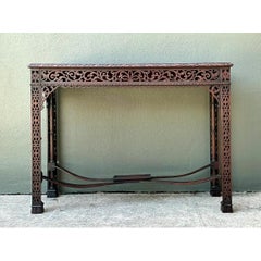 Vintage Carved Fretwork Console Table