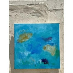 Vintage Boho Original Abstract Oil Painting on Canvas