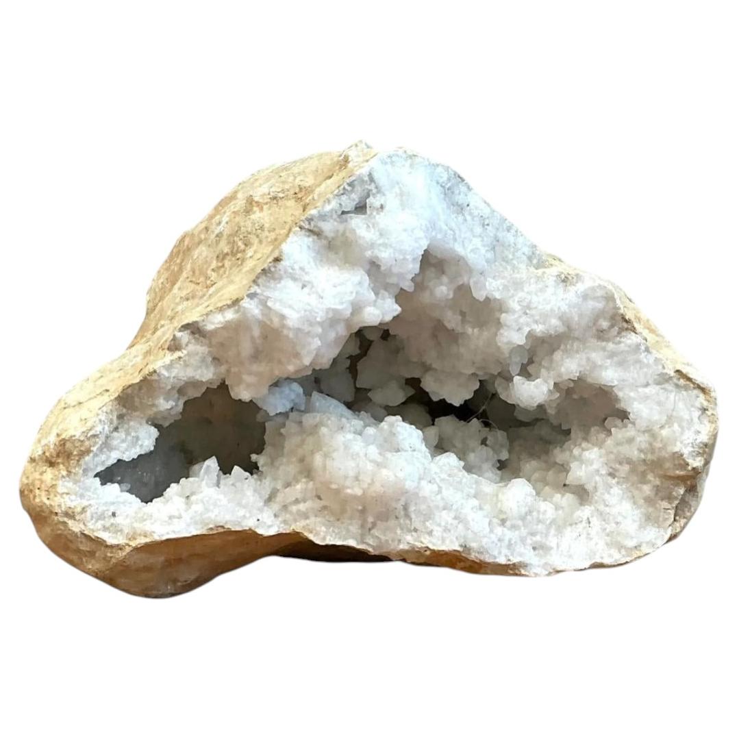 Geode aus weißem Quarz im Vintage-Stil
