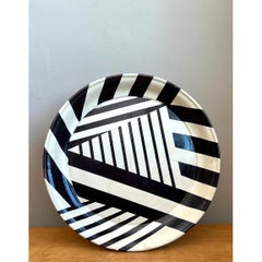 Vintage Geometric Lacquer Decorative Tray