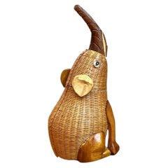 Vintage Shanghai Weave Rattan Elephant
