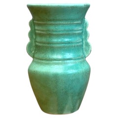 Vintage-Vase aus türkisfarbener Keramik