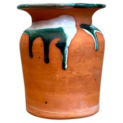 Vintage Drip Glaze Terracotta Vase