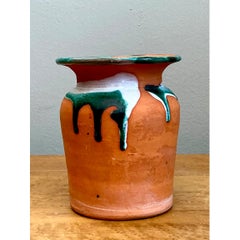 Vintage Drip Glaze Terracotta Vase