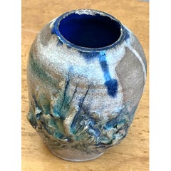 Vintage Abstract Glazed Pottery Vase