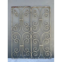 Vintage Wrought Iron Scrollwork Panels