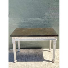 Vintage Stone and Wood Console Table