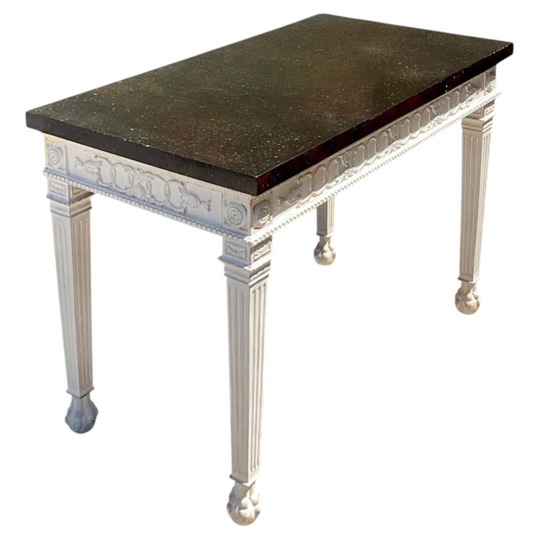 Vintage Stone and Wood Console Table For Sale