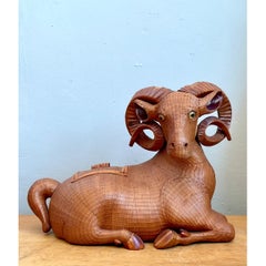 Vintage Shanghai Weave Curly Horn Ram Box