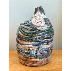 Vintage Abstract Ceramic Coil Vase