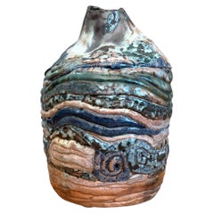 Vintage Abstract Ceramic Coil Vase