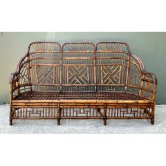 Vintage Brighton Rattan High Back Sofa