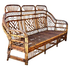 Vintage Brighton Rattan High Back Sofa