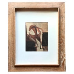 Vintage Framed Abstract Figurative Painting