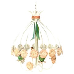 Vintage Tole Daisy Chandelier