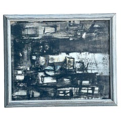 Peinture abstraite vintage encadrée
