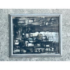 Vintage Framed Abstract Painting