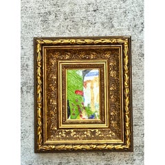 Vintage Framed Abstract Oil Painting