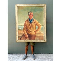 Monumental 1947 Zofia Tomek Framed Portrait Painting