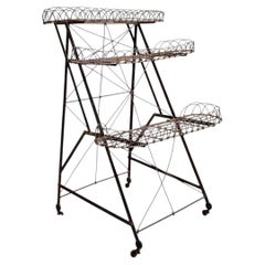 Vintage Three-Tier Wire Plant Stand