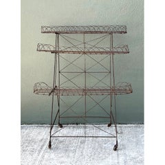 Vintage Three-Tier Wire Plant Stand