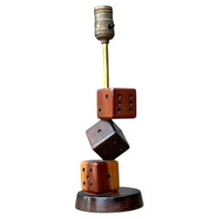 Vintage Wood Dice Desk Lamp