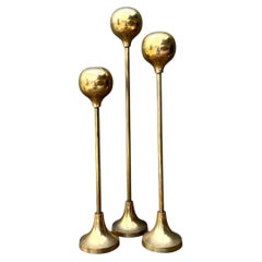 Vintage Brass Candle Holders - Set of Three