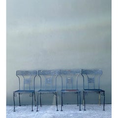 Vintage Meadowcraft Greek Key Metal Patio Chairs - Set of Four