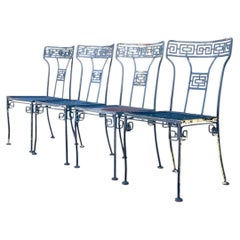 Vintage Meadowcraft Greek Key Metal Patio Chairs - Set of Four