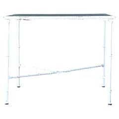 Vintage Brown Jordan “Calcutta” Metal and Glass Patio Side Table