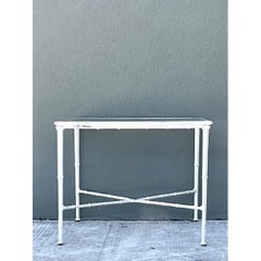 Vintage Brown Jordan “Calcutta” Metal and Glass Patio Side Table