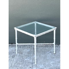 Vintage Brown Jordan “Calcutta” Metal and Glass Side Table