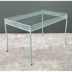 Vintage Meadowcraft Outdoor Dining Table with Greek Key Pattern
