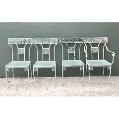 Vintage Meadowcraft Greek Key Outdoor Dining Chairs - Set of Four