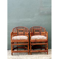 Chaises vintage en rotin du Pavillon de Brighton, modèle « Zigzag » d'Alan Campbell pour Quadrille