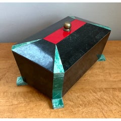 Vintage Art Deco Stone Inlay Box