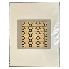 Vintage Mosaic Floor Tile Sample Serigraph