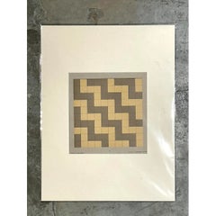 Vintage Geometric Tile Pattern Serigraph