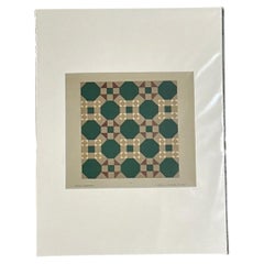Vintage Geometric Tile Pattern Serigraph