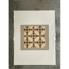 Vintage Geometric Tile Pattern Serigraph