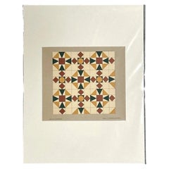 Vintage Geometric Tile Pattern Serigraph