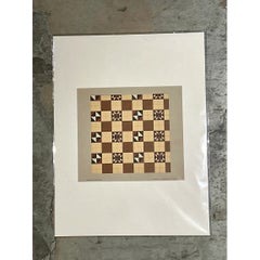Vintage Geometric Tile Pattern Serigraph