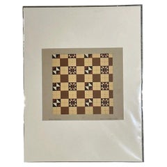 Vintage Geometric Tile Pattern Serigraph