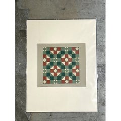 Vintage Geometric Tile Pattern Serigraph