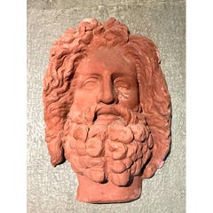Scultura da parete vintage in terracotta
