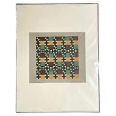 Siebdruck mit geometrischem Fliesenmuster im Vintage-Stil