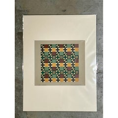 Siebdruck mit geometrischem Fliesenmuster im Vintage-Stil