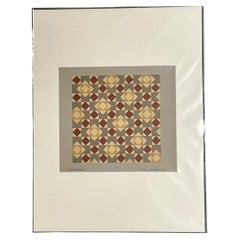 Vintage Geometric Tile Pattern Serigraph