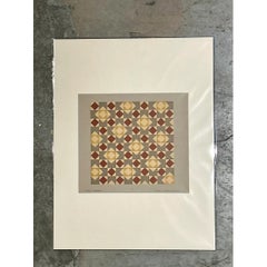 Vintage Geometric Tile Pattern Serigraph